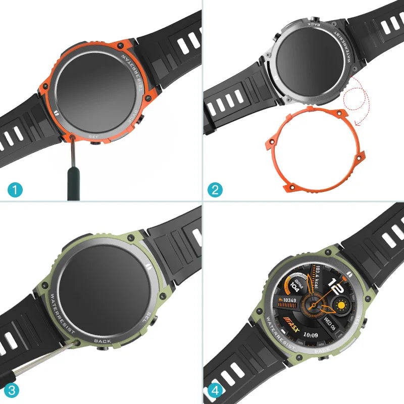 smartwatch relogios masculino relogios feminino MASX Aurora one Relógio inteligente Tela AMOLED de 1,43'' Chamada Bluetooth de 400mAH Resistência de nível militar 5ATM Relógio esportivo à prova d'água